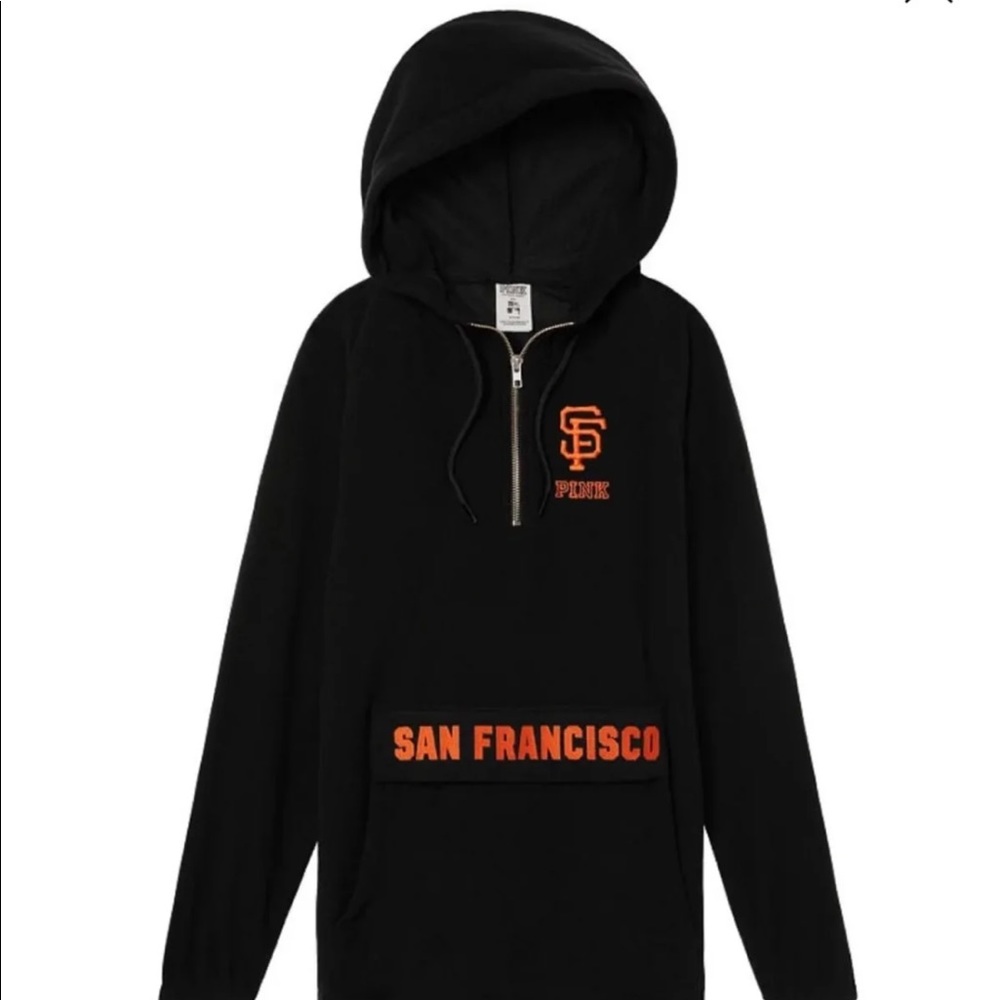 PINK SF GIANTS COZY HALF-ZIP TUNIC